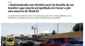 Toro Abogados en El País: 90.000 € por atropello